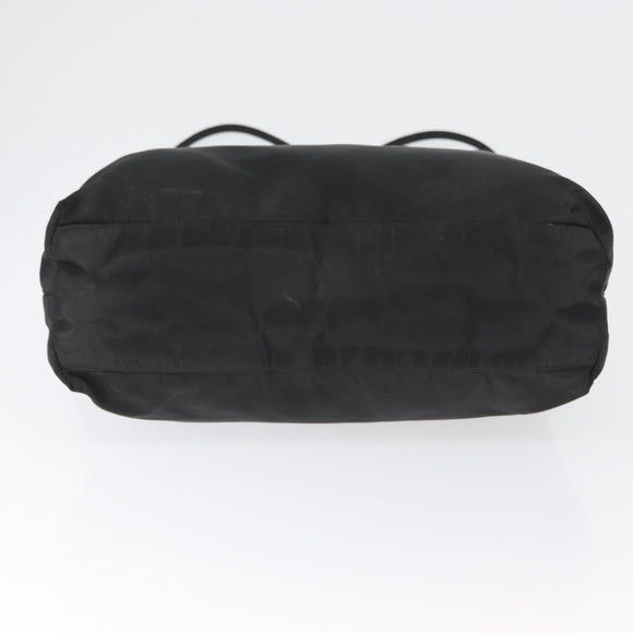 PRADA Hand Bag Nylon Black Silver Auth bs33448