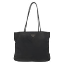 PRADA Hand Bag Nylon Black Silver Auth bs33448-13