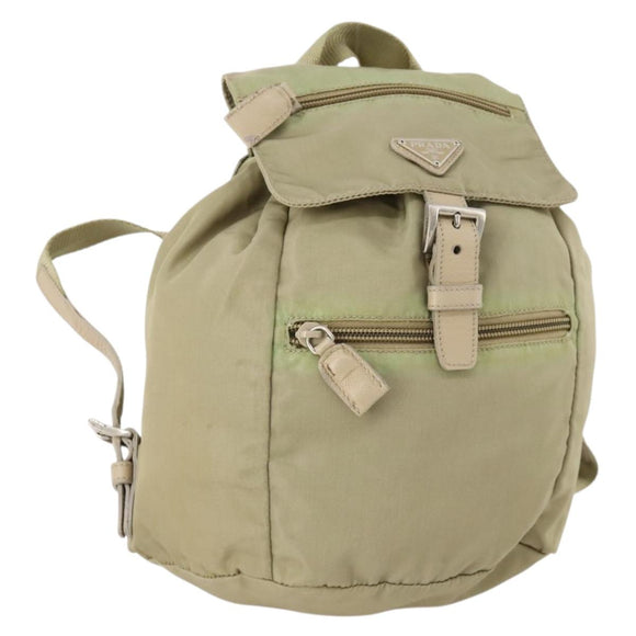 PRADA Rucksack Nylon Beige Silber Original bs33449