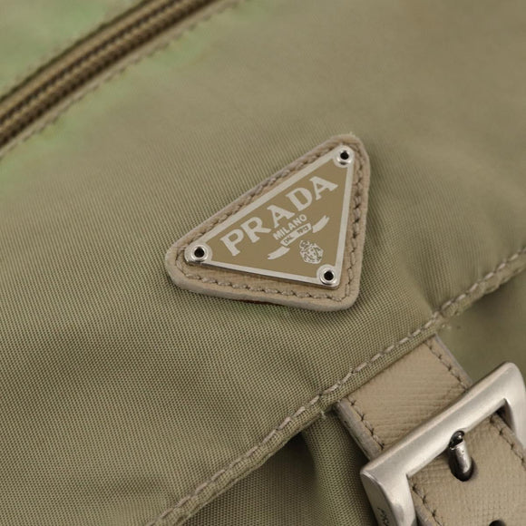 PRADA Rucksack Nylon Beige Silber Original bs33449