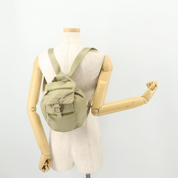PRADA Rucksack Nylon Beige Silber Original bs33449