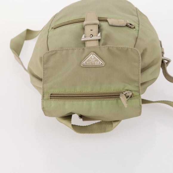 PRADA Rucksack Nylon Beige Silber Original bs33449