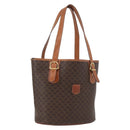 CELINE Macadam Canvas Tote Bag PVC Leather Brown Gold Auth bs33451-1