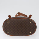CELINE Macadam Canvas Tote Bag PVC Leather Brown Gold Auth bs33451-10