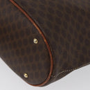 CELINE Macadam Canvas Tote Bag PVC Leather Brown Gold Auth bs33451-12