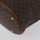 CELINE Macadam Canvas Tote Bag PVC Leather Brown Gold Auth bs33451-14