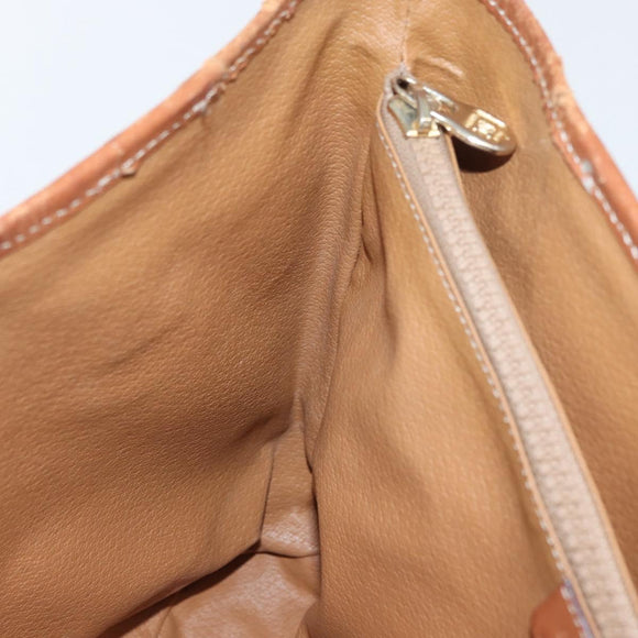 CELINE Macadam Canvas Tote Bag PVC Leather Brown Gold Auth bs33451