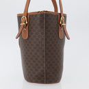 CELINE Macadam Canvas Tote Bag PVC Leather Brown Gold Auth bs33451-4