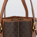 CELINE Macadam Canvas Tote Bag PVC Leather Brown Gold Auth bs33451-5