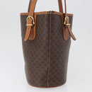 CELINE Macadam Canvas Tote Bag PVC Leather Brown Gold Auth bs33451-6