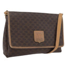 CELINE Macadam Canvas Schoudertas PVC Leer Bruin Goud Auth bs33452-1