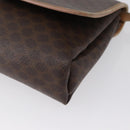 CELINE Macadam Canvas Schoudertas PVC Leer Bruin Goud Auth bs33452-14