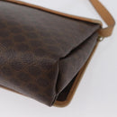 CELINE Macadam Canvas Schoudertas PVC Leer Bruin Goud Auth bs33452-16