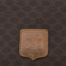 CELINE Macadam Canvas Schoudertas PVC Leer Bruin Goud Auth bs33452-17