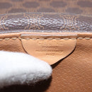 CELINE Macadam Canvas Schoudertas PVC Leer Bruin Goud Auth bs33452-12