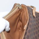 CELINE Macadam Canvas Schoudertas PVC Leer Bruin Goud Auth bs33452-19