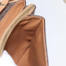 CELINE Macadam Canvas Schoudertas PVC Leer Bruin Goud Auth bs33452-22