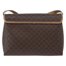 CELINE Macadam Canvas Schoudertas PVC Leer Bruin Goud Auth bs33452-2