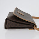 CELINE Macadam Canvas Schoudertas PVC Leer Bruin Goud Auth bs33452-3