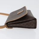 CELINE Macadam Canvas Schoudertas PVC Leer Bruin Goud Auth bs33452-4