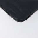 Jimmy Choo Pouch Leder Schwarz Silber Auth bs33457-11