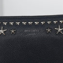 Jimmy Choo Pouch Leder Schwarz Silber Auth bs33457-13