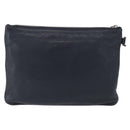 Jimmy Choo Pouch Leder Schwarz Silber Auth bs33457-3