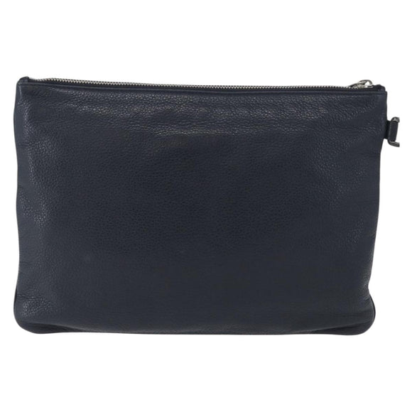 Jimmy Choo Pouch Leder Schwarz Silber Auth bs33457