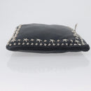 Jimmy Choo Pouch Leder Schwarz Silber Auth bs33457-4