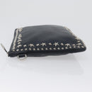 Jimmy Choo Pouch Leder Schwarz Silber Auth bs33457-5