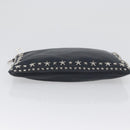 Jimmy Choo Pouch Leder Schwarz Silber Auth bs33457-7