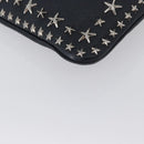 Jimmy Choo Pouch Leder Schwarz Silber Auth bs33457-8