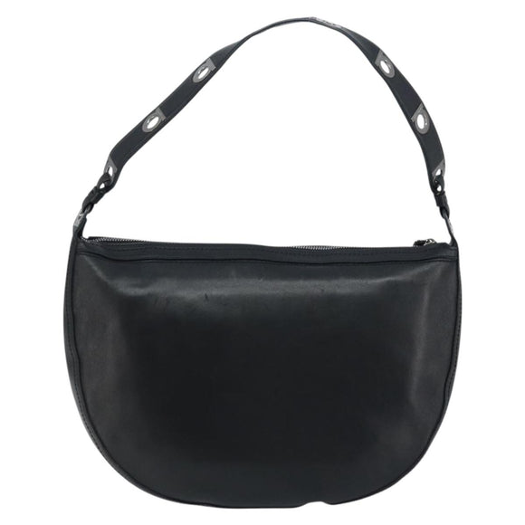 Salvatore Ferragamo Shoulder Bag Leather Black Silver Auth bs33458