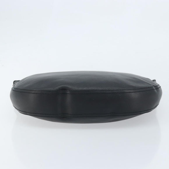 Salvatore Ferragamo Shoulder Bag Leather Black Silver Auth bs33458
