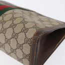GUCCI GG Supreme Web Sherry Line Bag PVC Beige 41 011 2125 28 Auth bs33459-14