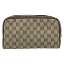 GUCCI GG Supreme Clutch Bag PVC Leather Beige Gold 014 58 6086 Auth bs33460-2