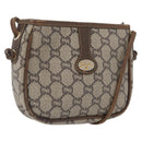 GUCCI GG Plus Supreme Shoulder Bag PVC Beige Gold Auth bs33461-1