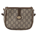 GUCCI GG Plus Supreme Shoulder Bag PVC Beige Gold Auth bs33461-13