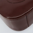 GUCCI Shoulder Bag Patent leather Brown Silver Auth bs33463-11