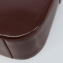 GUCCI Shoulder Bag Patent leather Brown Silver Auth bs33463-12