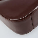 GUCCI Shoulder Bag Patent leather Brown Silver Auth bs33463-13