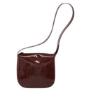 GUCCI Shoulder Bag Patent leather Brown Silver Auth bs33463-2