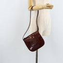 GUCCI Shoulder Bag Patent leather Brown Silver Auth bs33463-22