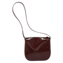 GUCCI Shoulder Bag Patent leather Brown Silver Auth bs33463-3