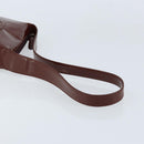 GUCCI Shoulder Bag Patent leather Brown Silver Auth bs33463-7