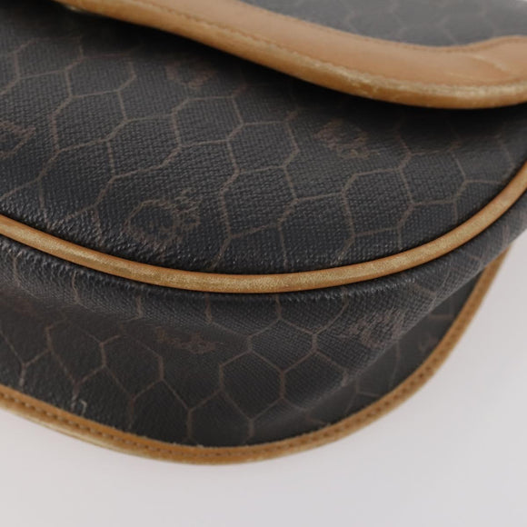 Christian Dior Honeycomb Canvas Bag Leather PVC 2 Set Black Auth bs33467