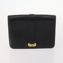 Christian Dior Honeycomb Canvas Bag Leather PVC 2 Set Black Auth bs33467-2