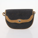 Christian Dior Honeycomb Canvas Bag Leather PVC 2 Set Black Auth bs33467-9