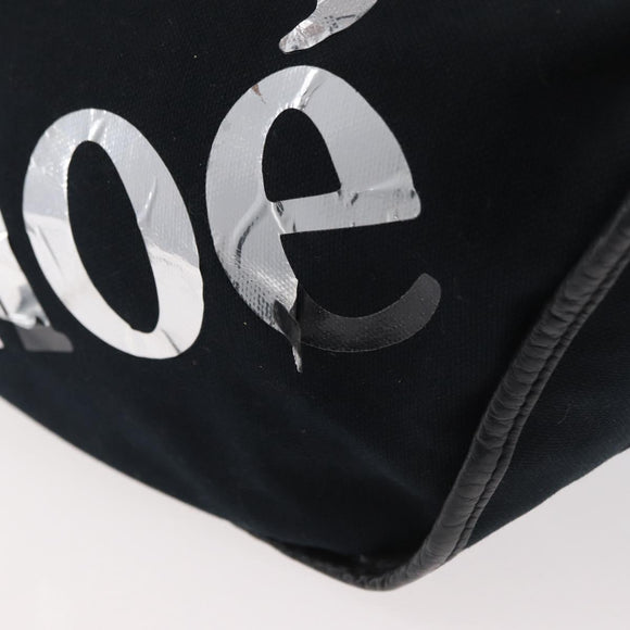 Chloe Shoulder Bag Canvas Black Silver Auth bs33468