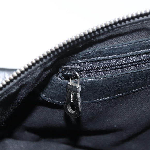 Chloe Shoulder Bag Canvas Black Silver Auth bs33468